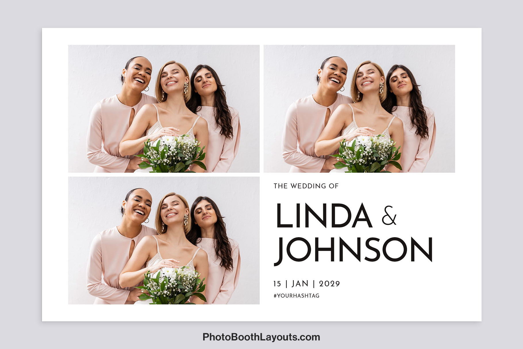 Modern Wedding Photo Booth Template • Canva, Darkroom, LumaBooth, Photoshop, Fiesta & DSLR Booth