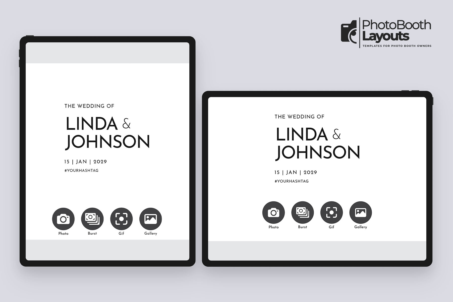 Modern Wedding Photo Booth Welcome Screen • Canva, Darkroom, LumaBooth, Photoshop, Fiesta & DSLR Booth