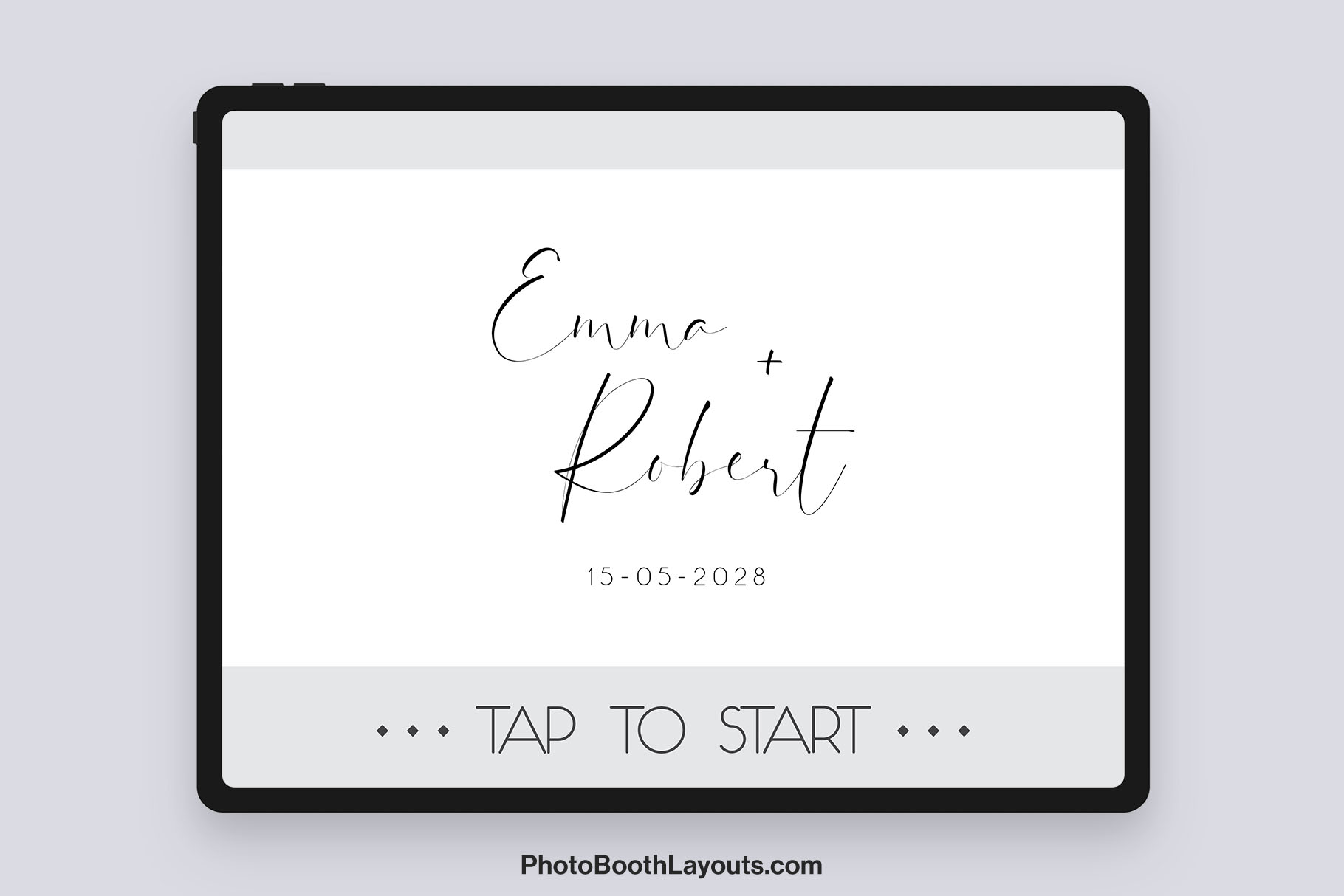 Minimalist Wedding Photo Booth Welcome Screen Template