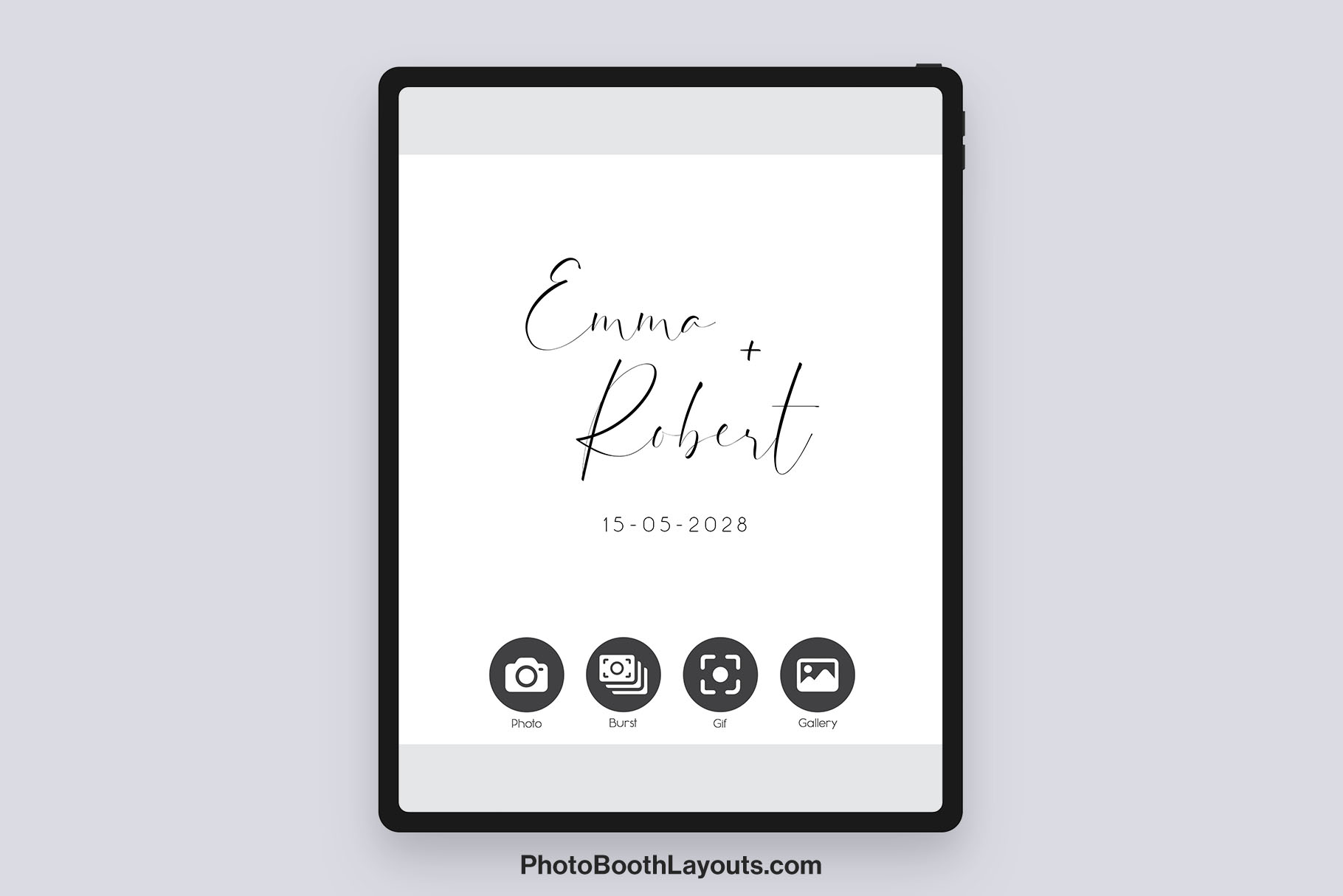 Minimalist Wedding Photo Booth Welcome Screen Template