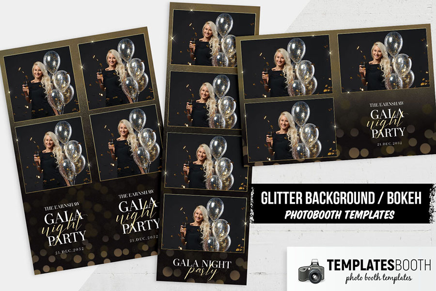 Glitter Background Photo Booth Template