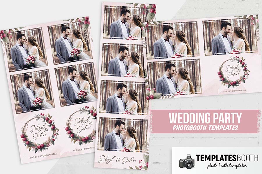 Rustic Raspberry Photo Booth Template