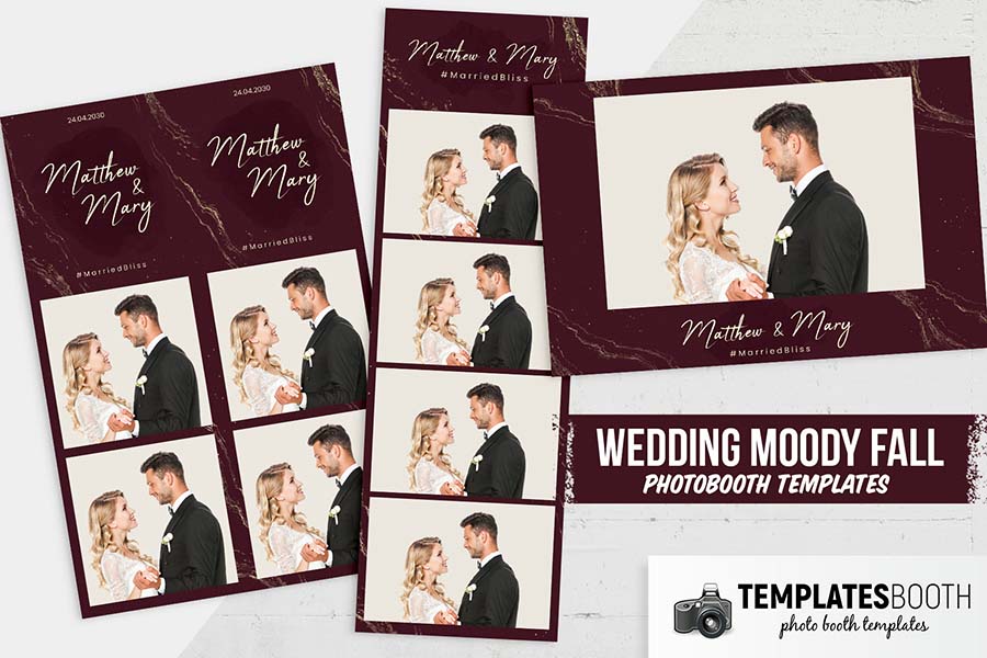 Moody Burgundy Photo Booth Template