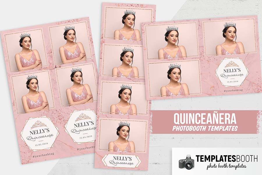 Modern Quinceañera Photo Booth Template