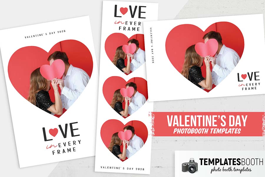 Valentines Heart Photo Booth Template