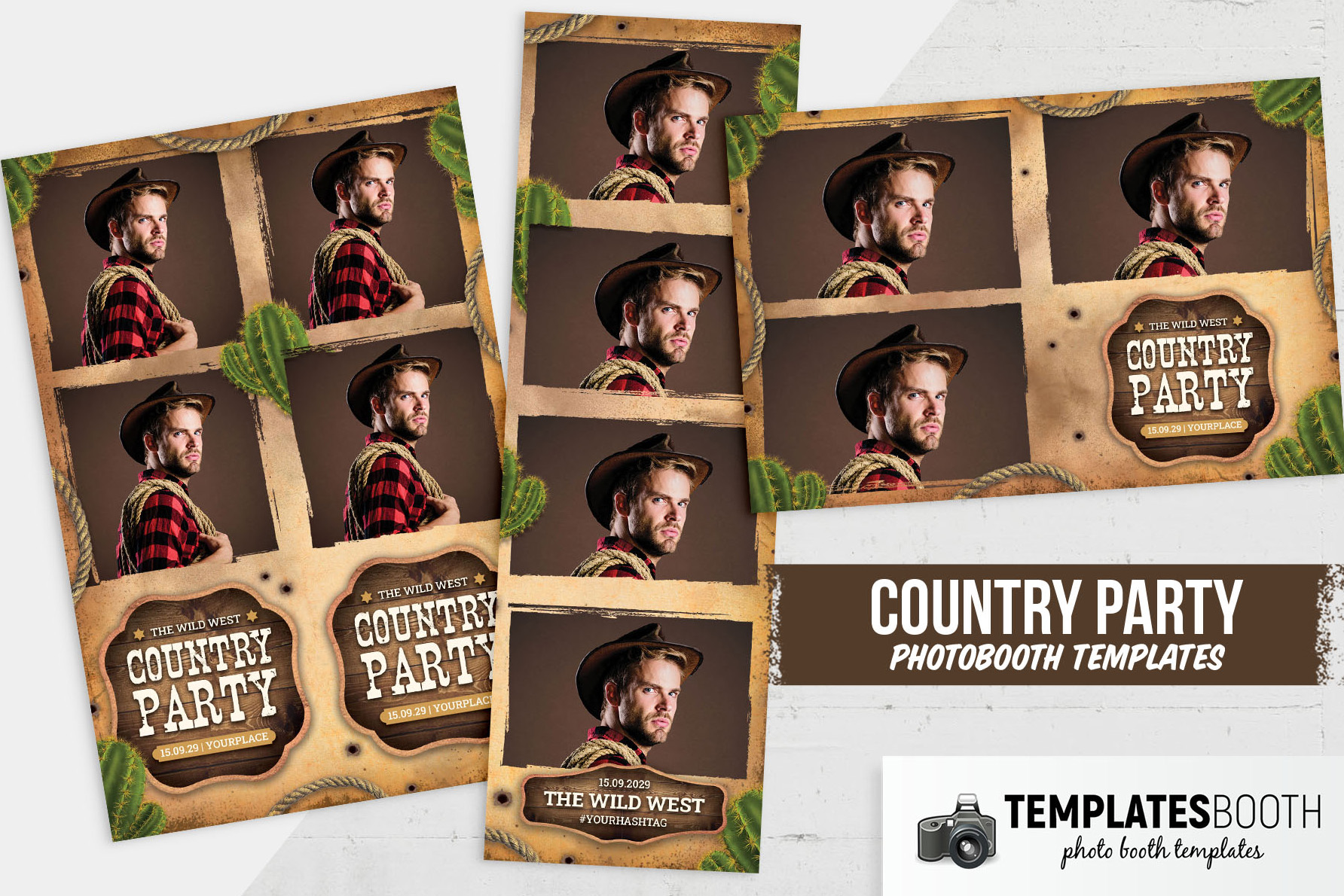 Country & Western Photo Booth Template