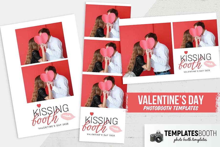 Valentines Kissing Booth Photo Booth Template