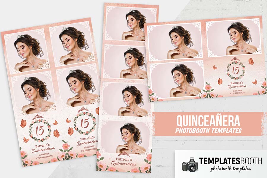 Floral Quinceañera Photo Booth Template