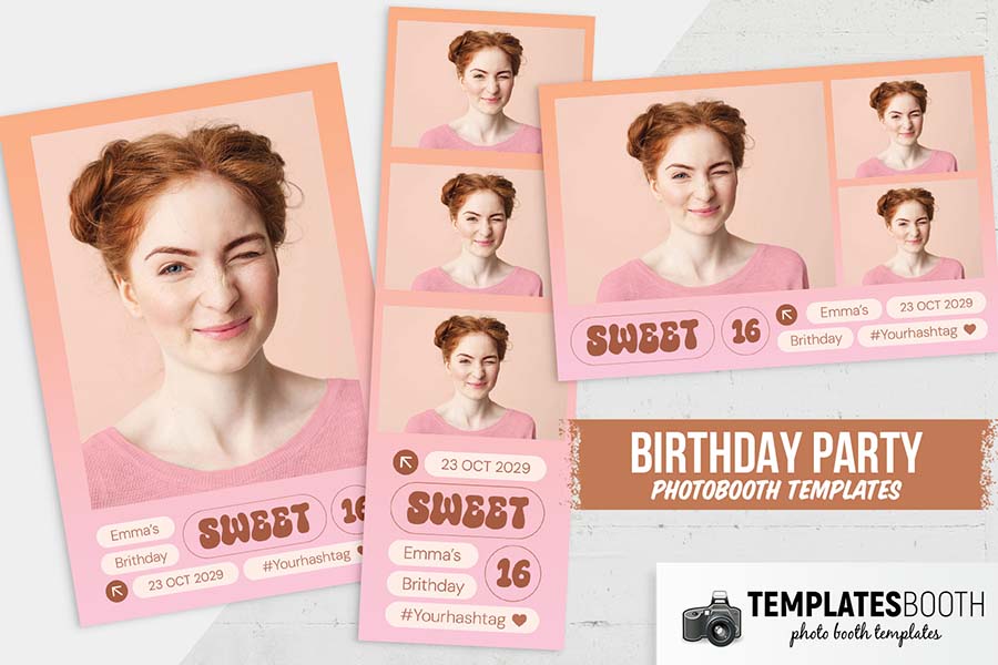 Modern Sweet 16th Photo Booth Template