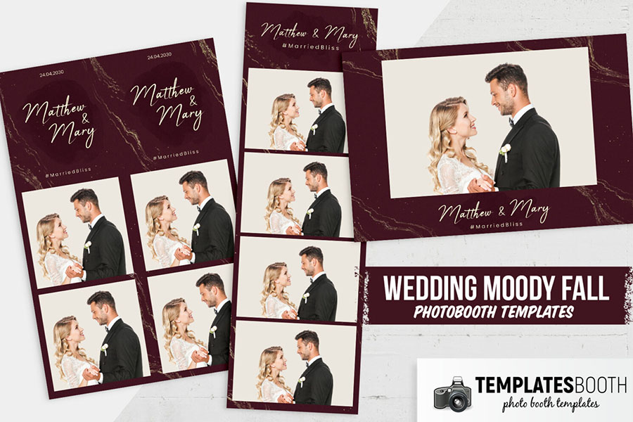 Moody Burgundy Photo Booth Template