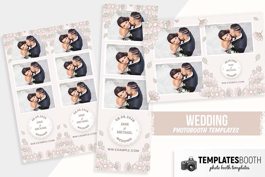 Wedding Flowers Photo Booth Template