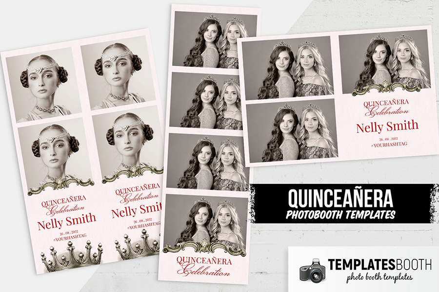 Vintage Quinceañera Photo Booth Template