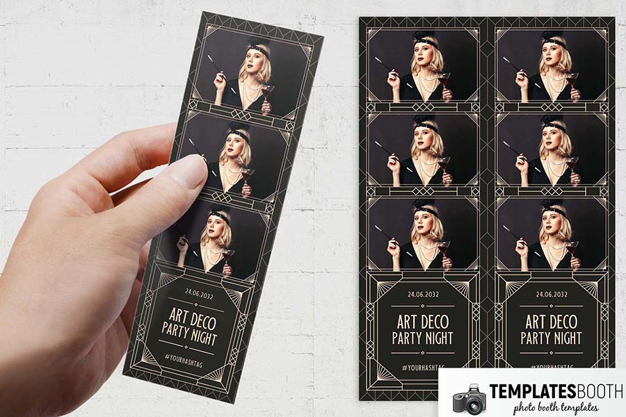 Art Deco 2x6 Photo Strip Template