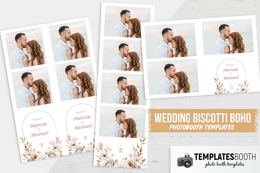 Biscotti Boho Wedding Photo Booth Template