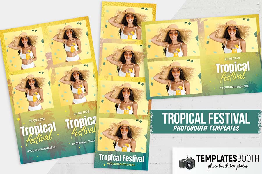 Free Tropical Photo Booth Template