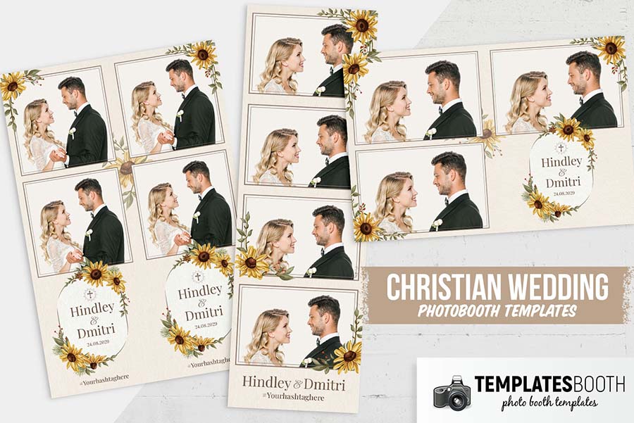 Sunflower Wedding Photo Booth Template