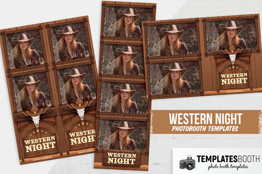 Western Night Photo Booth Template
